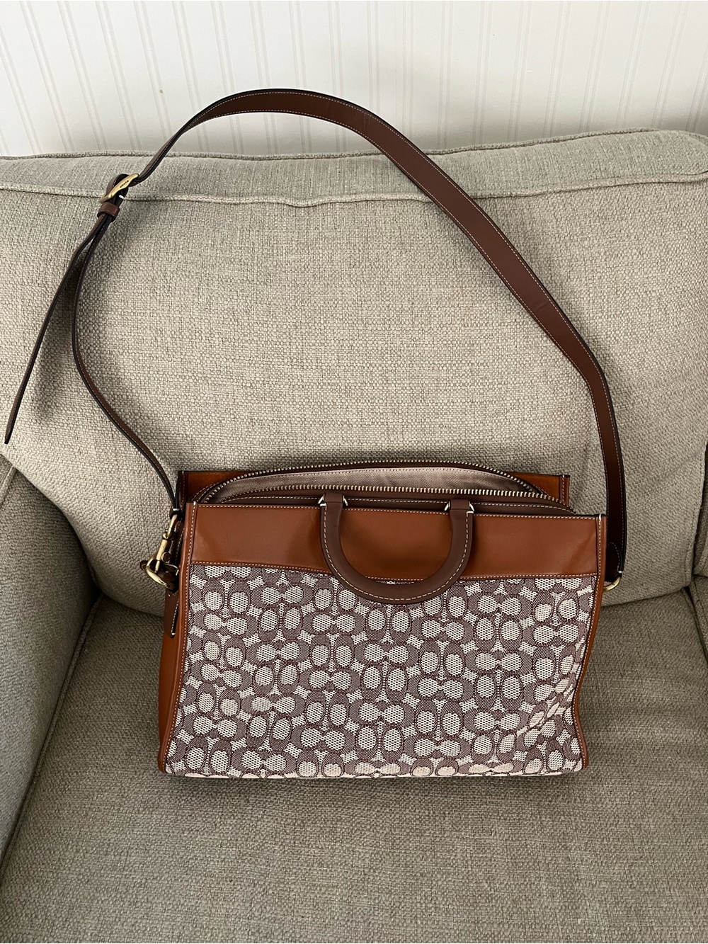 Coach Brown Signature Canvas Crossbody Bag